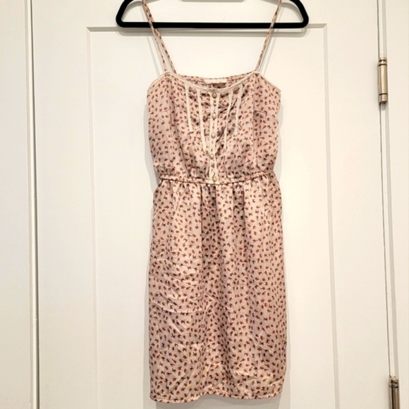 Lush Spaghetti Strap Camisole Sleeveless Cherry Twig Print Sheath Dress Size Med - Picture 2 of 9